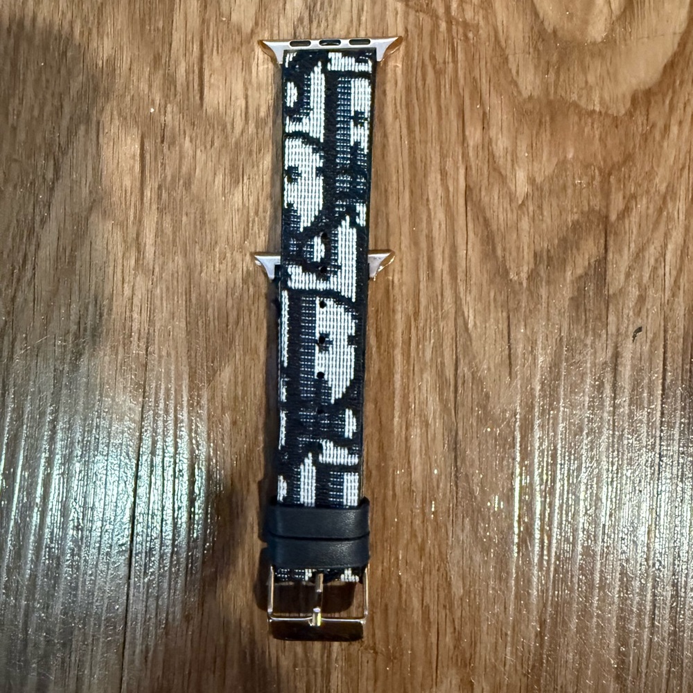 Custom Elegant Dior Black and White Apple Watch Strap. Pre-owned. Very Clean.